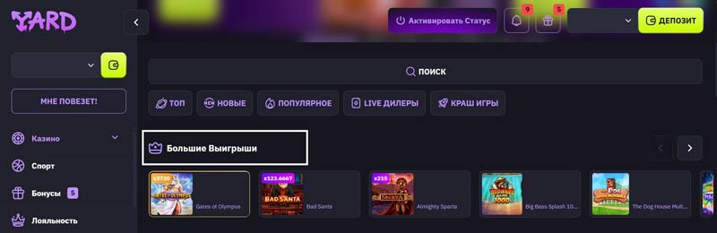 Данные о крупных выплатах
